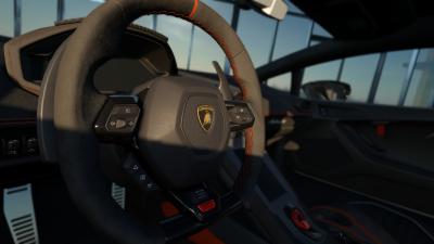 Interior of Lamborghini Huracan STO in Assetto Corsa Evo