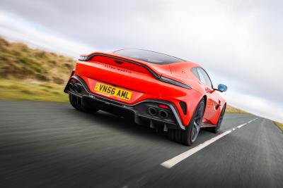 Aston Martin Vantage, rear, driving