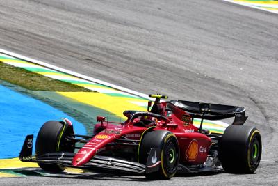 Carlos Sainz Jr. drives the SF-75 at the 2022 Brazilian GP / XPB images