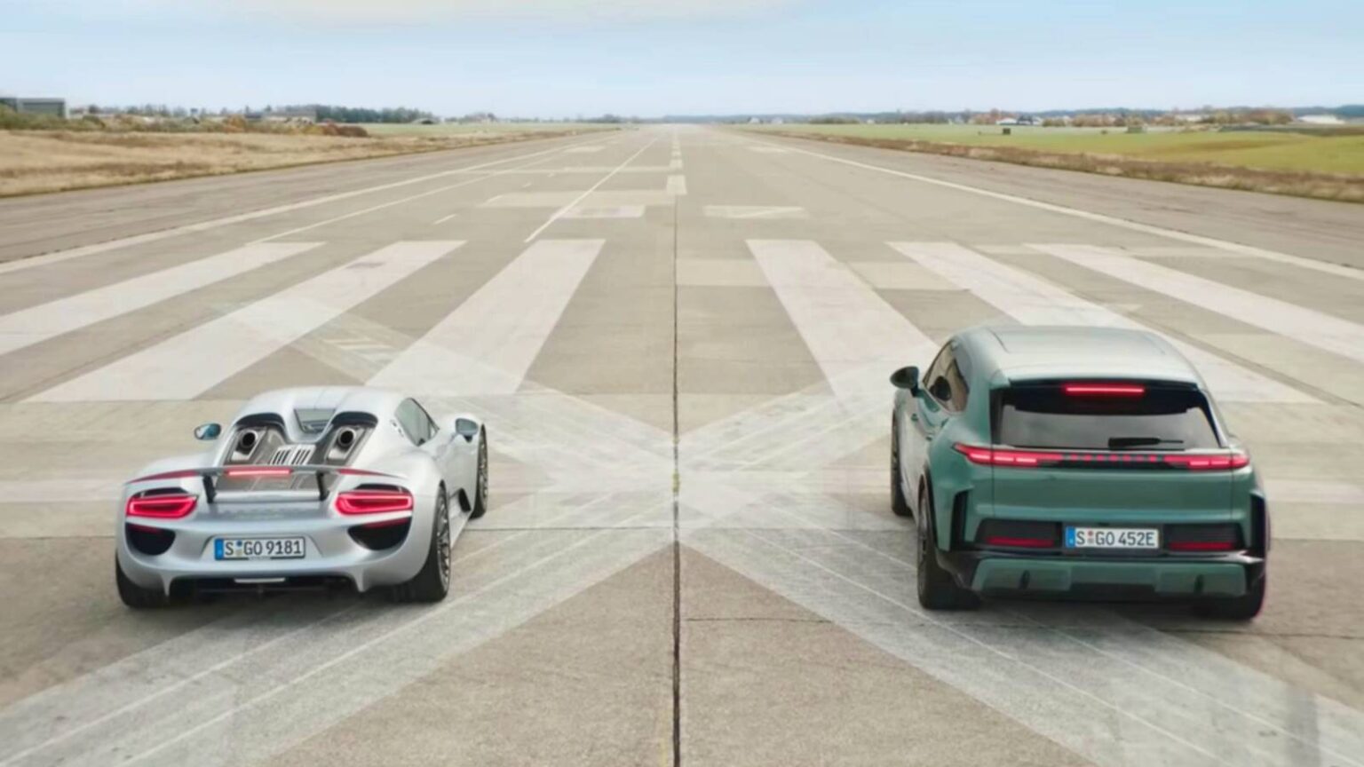 Watch The Porsche Cayenne Electric Turbo Take On The Legendary 918 Spyder In A Drag Race