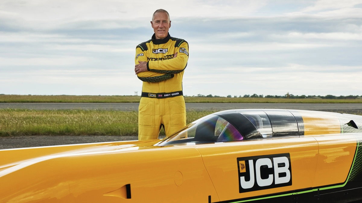 Wing Commander Andy Green with the JCB Hydromax